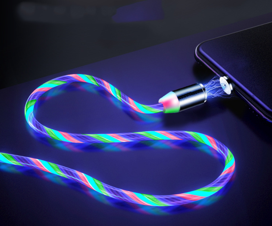 Rainbow light-up charging cable