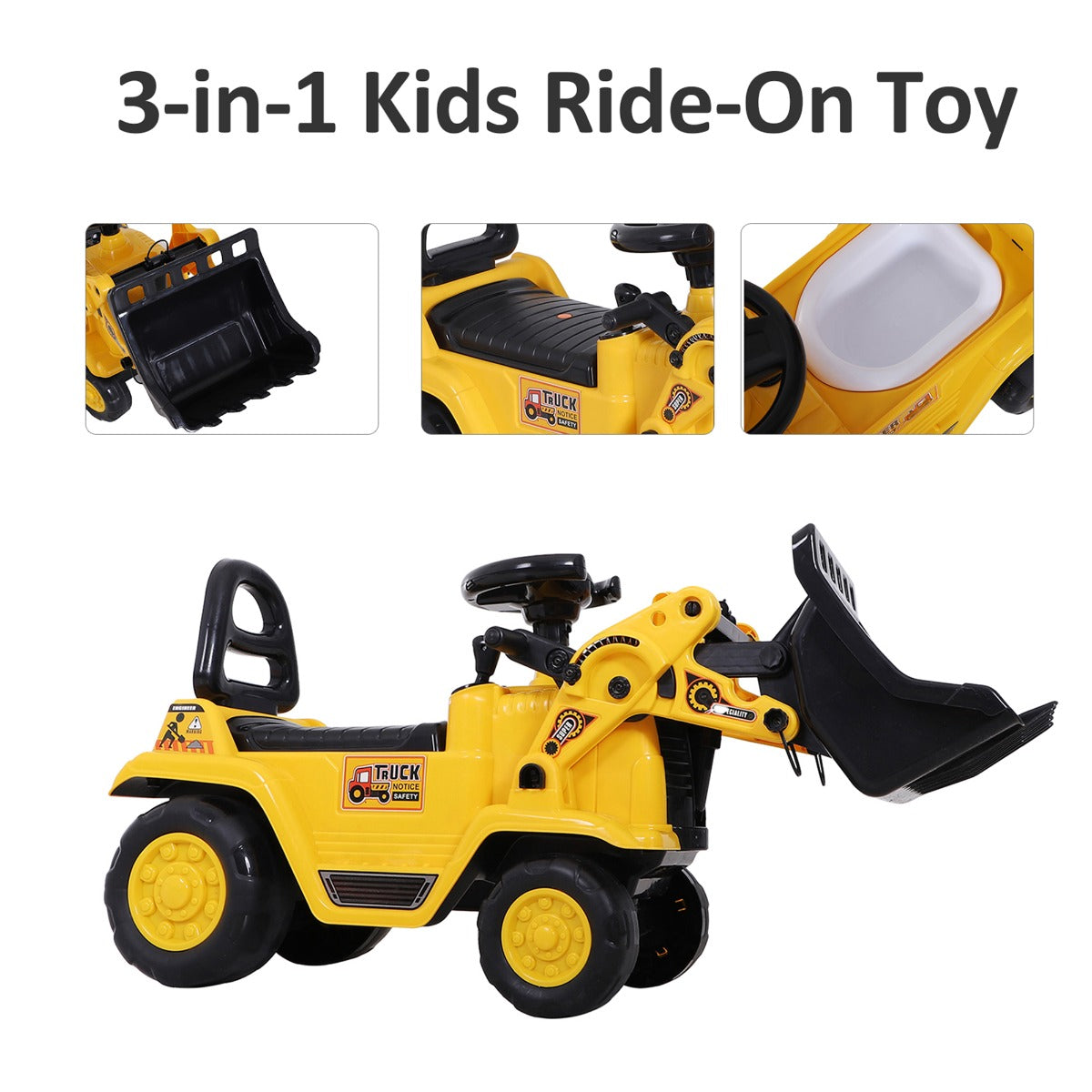 Ride-on bulldozer features