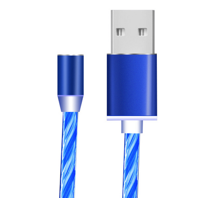 Blue light-up cable and USB plug