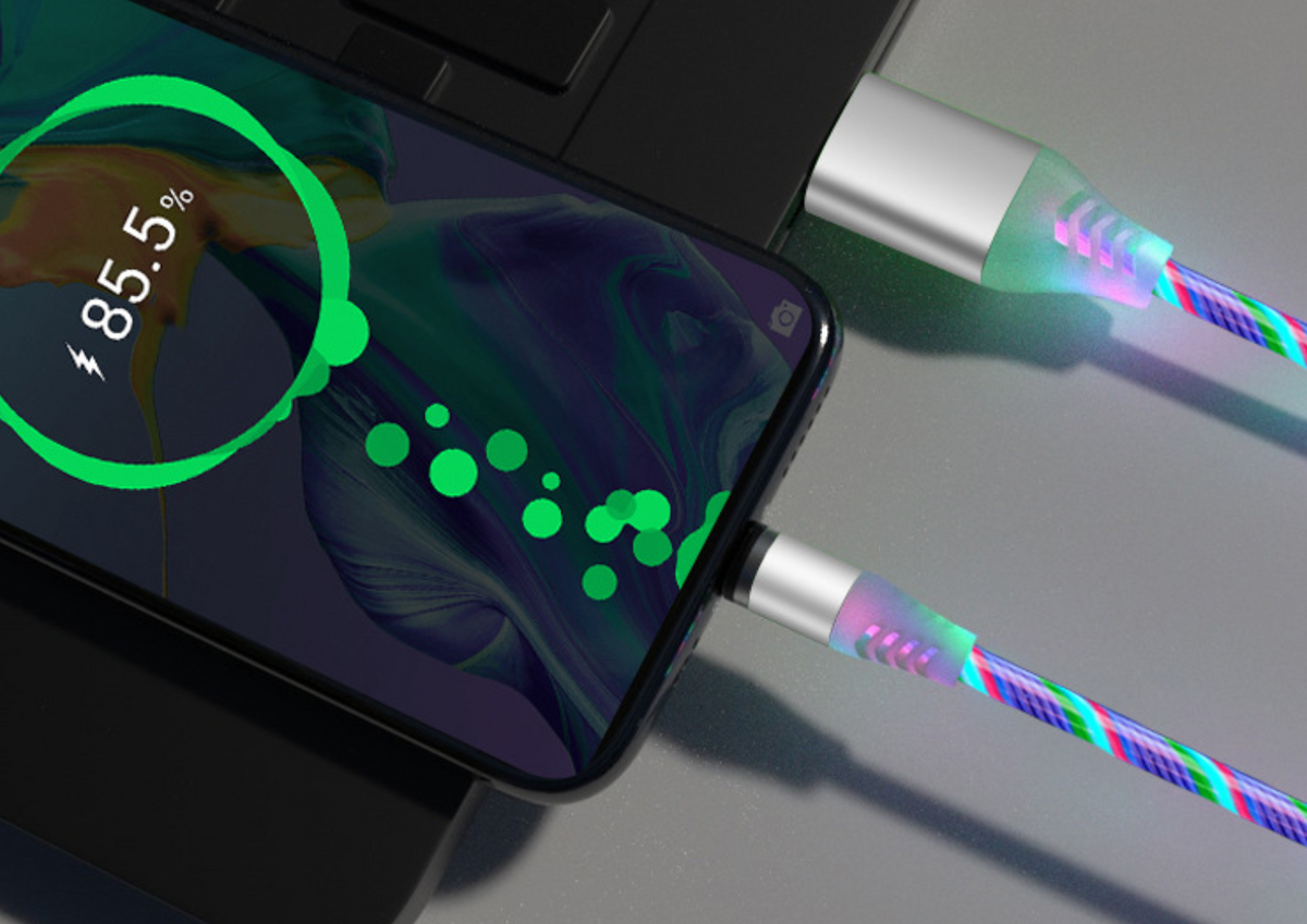 Phone charging with the light-up cable